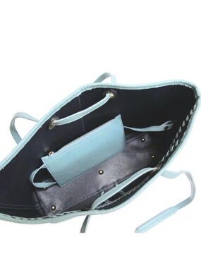 Yves Saint Laurent Light Blue Tote with Removable Pouch